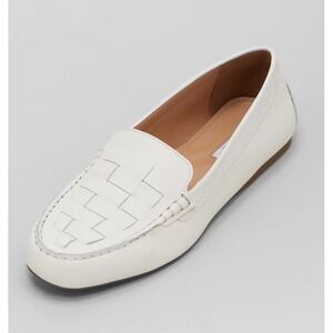 New Dune London Greene Woven Leather Slip On Driving Loafers‎ Mocs White Size 11